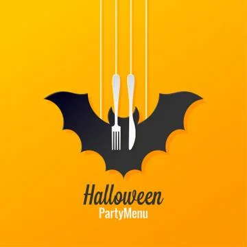 Halloween Menu logo design Background. Stock Illustration