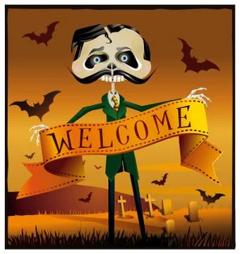 Halloween Message Stock Illustration
