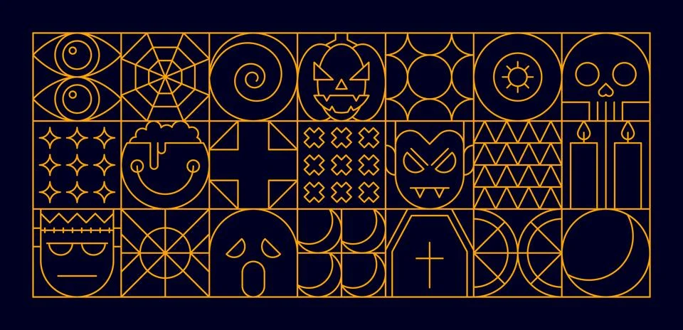 Halloween modern geometric pattern background Illustrazione stock
