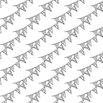 Halloween Monochrome pattern in hand draw style Stock Illustration