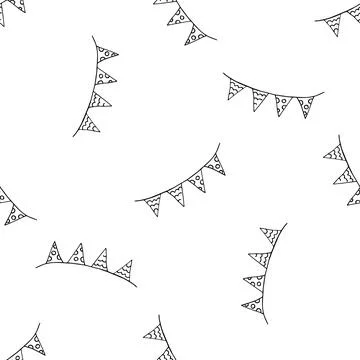 Halloween Monochrome pattern in hand draw style Stock Illustration
