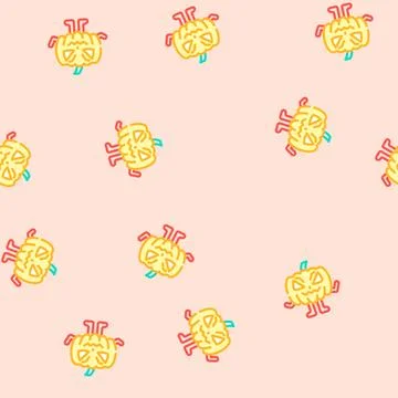 Halloween monster funny vector seamless pattern Illustrazione stock
