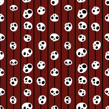 Halloween monsters seamless skulls pattern for wrapping paper Stock Illustration