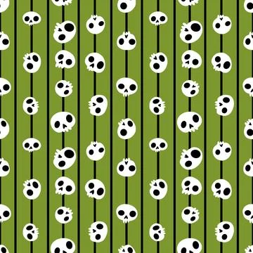 Halloween monsters seamless skulls pattern for wrapping paper Stock Illustration