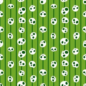 Halloween monsters seamless skulls pattern for wrapping paper Stock Illustration