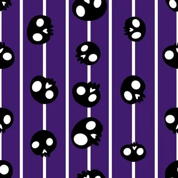 Halloween monsters seamless skulls pattern for wrapping paper Stock Illustration