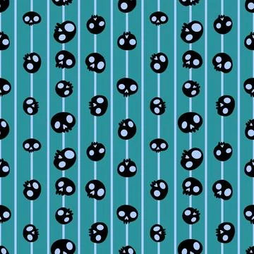 Halloween monsters seamless skulls pattern for wrapping paper 스톡 일러스트