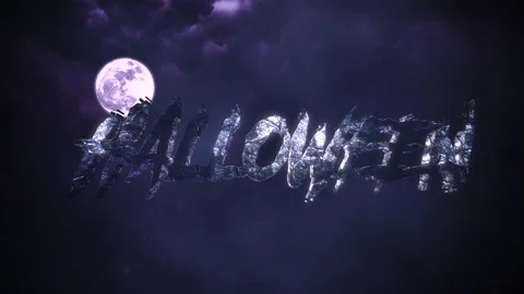 Halloween with moon and clouds in sky Video stock 170283776