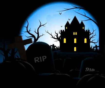 Halloween moon night vector design. Stock Illustration
