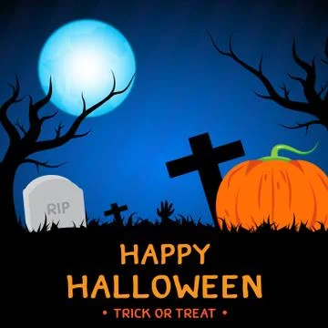 Halloween moon night vector design. Stock Illustration