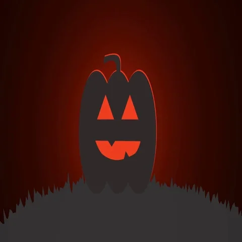 Halloween motion background with glowing pumpkin Stock Footage 69454899