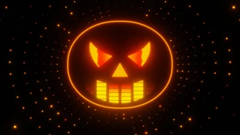 Halloween neon pumpkin equalizer vj loop animation Stock Footage 287235017