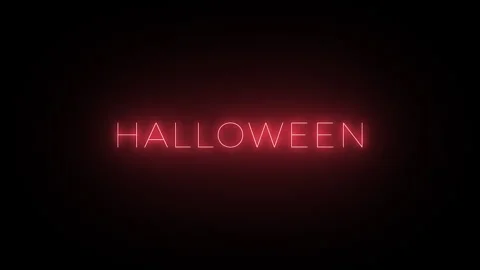 Halloween neon text typography animation 4k video Stock Footage 284303848