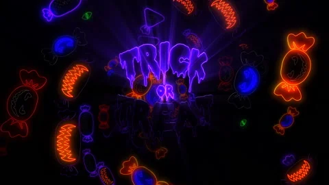 HALLOWEEN NEON by Volumetricks Loop 2 Stock Footage 96748024