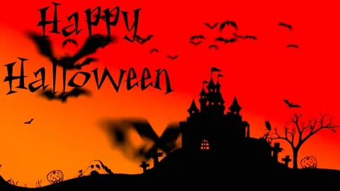 Halloween Night Background 4K Animation.... | Stock Video | Pond5