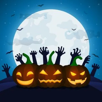 Halloween night background Stock Illustration