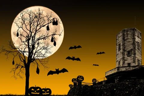 Halloween night concept Stock Illustration