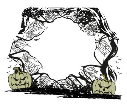 Halloween night frame Stock Illustration