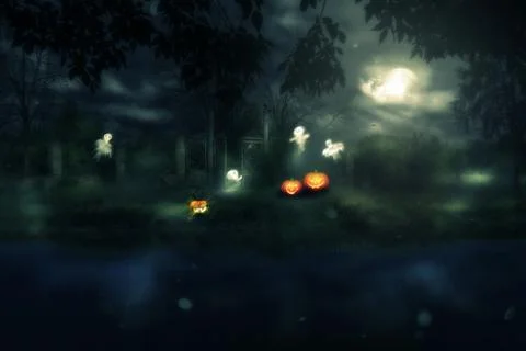 Halloween Night Gate Stock Illustration