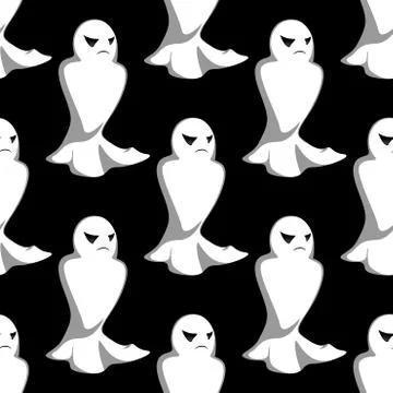 Halloween night ghosts seamless pattern 스톡 일러스트