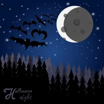 Halloween night Stock Illustration