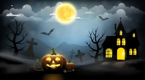Halloween night Stock Illustration