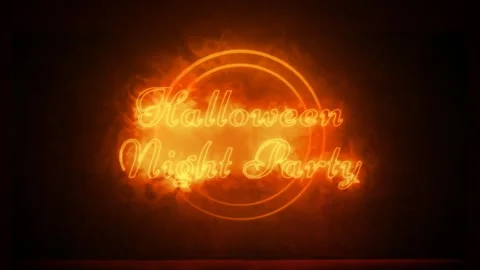 Halloween night party fire effect background Stock Footage 253135986