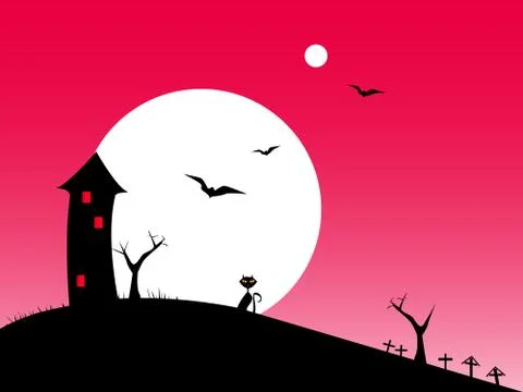 Halloween night red Stock Illustration