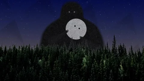 Halloween night scene with ghost in the forest Video stock 304416049