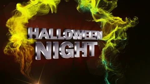 HALLOWEEN NIGHT Text in Particle RED 2 - HD1080 Stock Footage