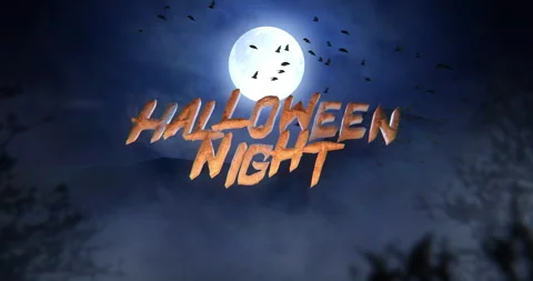 Halloween Night Title in a 3D animation Stock Footage 251292931
