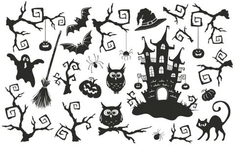 Halloween objects set Stock Illustration