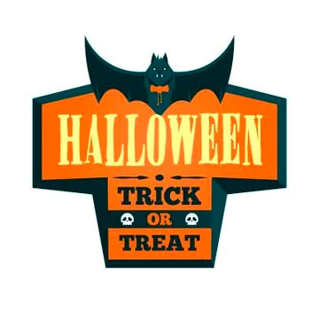 Halloween offer design template. Vector illustration with cross form, bat and Stock Illustration