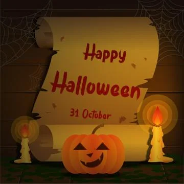 Halloween  on old paper Stock Illustration