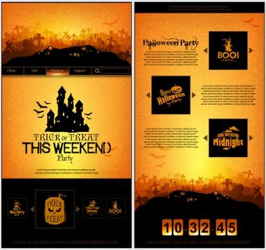 Halloween one page design template Illustrazione stock