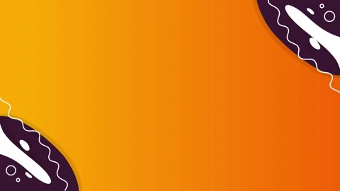 Halloween orange background with spooky ghost cartoon decoration corner Stock Footage 317748288
