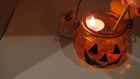 Halloween orange light Video stock 319690182