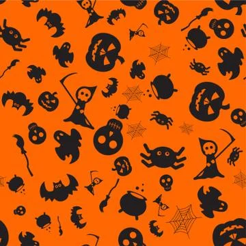 Halloween orange pattern Stock Illustration