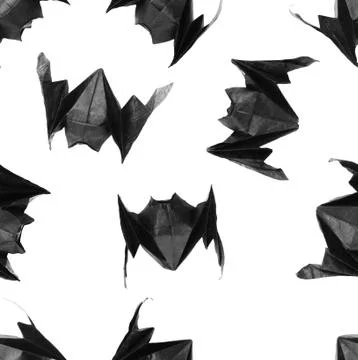 Halloween origami bats, pattern Stock Photos