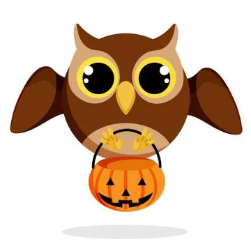 Halloween owl flat vector Stock Illustration