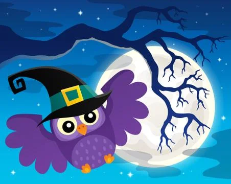 Halloween owl topic image Stock Illustration