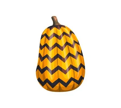 Halloween painted pumpkin with zig-zag pattern 스톡 일러스트
