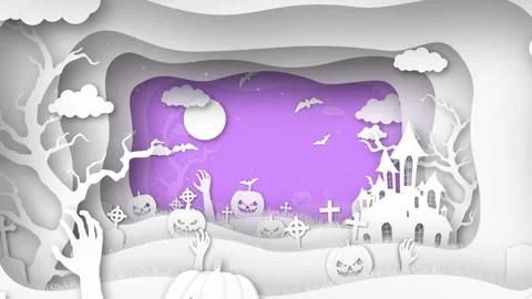 Halloween Paper Cut Stock Footage 317909863