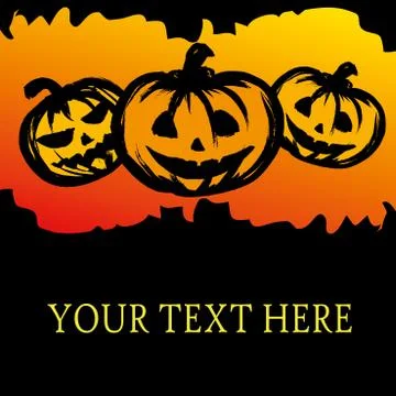 Halloween Party Background with Pumpkins Stock Illustration