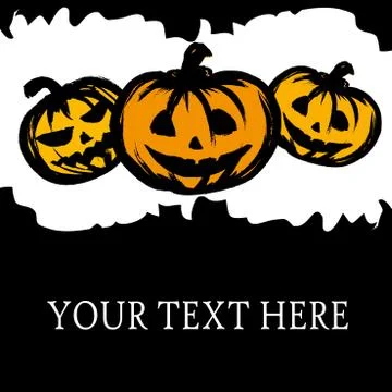 Halloween Party Background with Pumpkins Stock Illustration