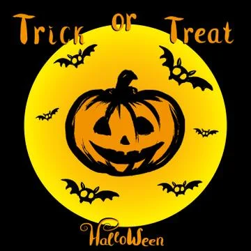 Halloween Party Background with Pumpkins Stock Illustration
