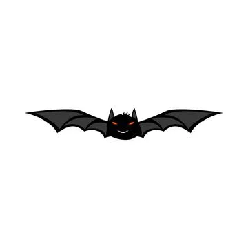 Halloween party elements design with a black scary bat. Halloween black scary Stock Illustration