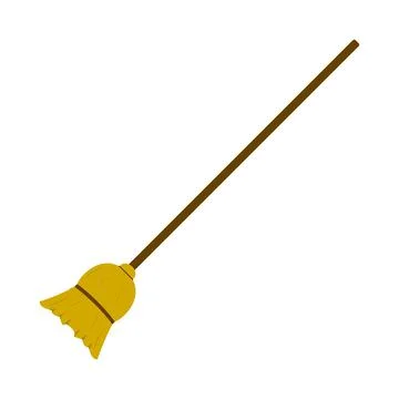 Halloween party elements design with a witch broomstick. Halloween witch broo Stockillustratie