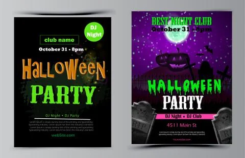 Halloween party flyer set vector Stock-Illustration