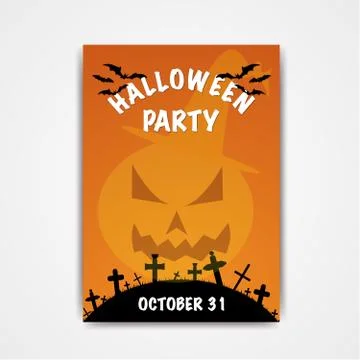 Halloween party flyer, vector Stock Illustration